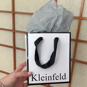 Kleinfeld White & Black Gift Bag with Tissue